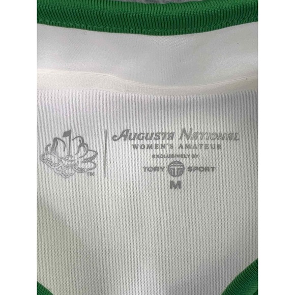 Tory Burch Sport x Augusta National Womens M 1/4 Zip Pullover White Green Golf - Picture 4 of 8